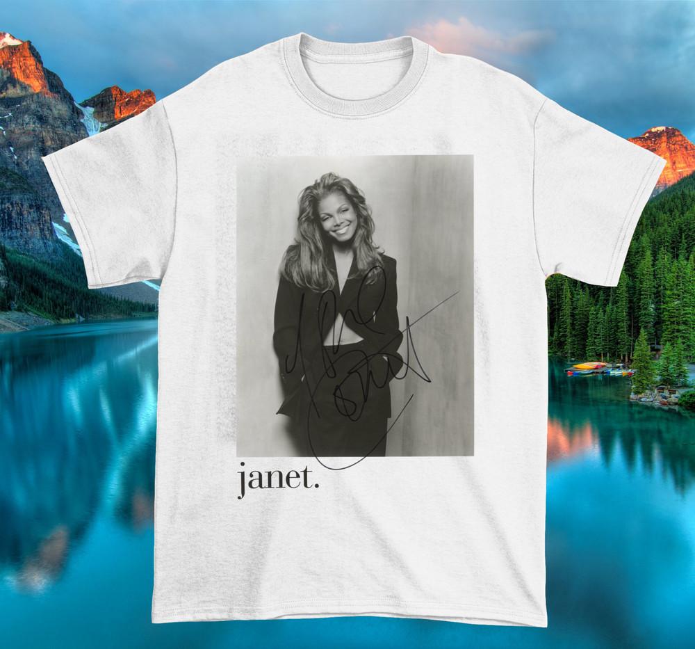 Горячая футболка унисекс с автографом Джанет Джексон, размеры S-4XL, CG951 XXXXL