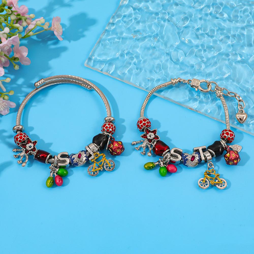Stranger Things Diy Bead Bracelet With Zinc Alloy Charms For Gift Giving