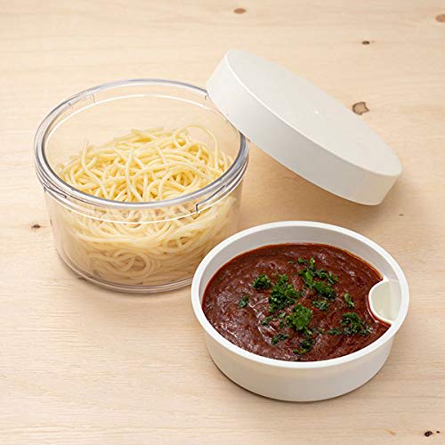 Miyoshi Seisakusho GEL-COOL Noodle Lunch Container with Integrated Ice Pack, Round, Milk White, 0101-0233