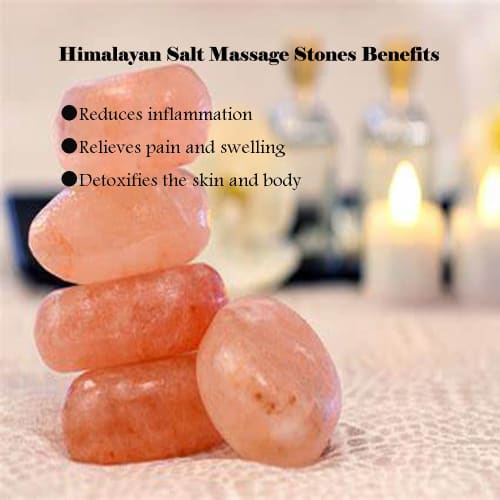 Windfulogo 2-Piece Heart-Shaped Himalayan Salt Massage Stone Cold Rock Kit for Facial Spa