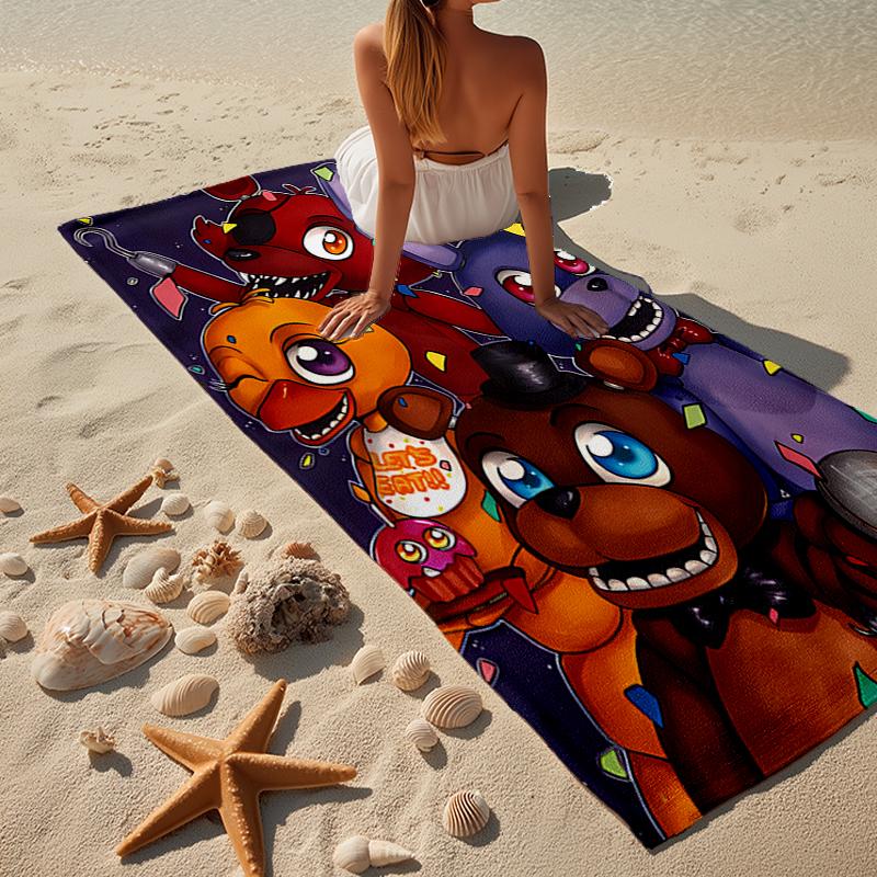 Telo da Spiaggia Collage Personaggi Fnaf, Microfibra Super Morbida, Regalo per Lei/Lui, Compleanno, per Piscina, Spiaggia, Viaggio, Decorazione Casa Regali per Fan
