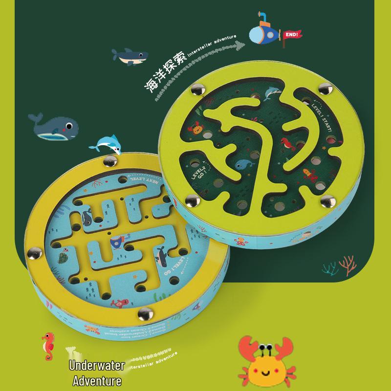 

Kids Double-Sided Wooden Maze Puzzle for Concentration and Logical Fun