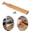 4Pcs Bamboo Drawer Dividers Adjustable 13inch-17inch Organization Accessory Separators for