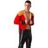 Mens Circus Ringmaster Costume Long Sleeve Metallic Lapel Showman Jacket Halloween Theme Party Tailcoat