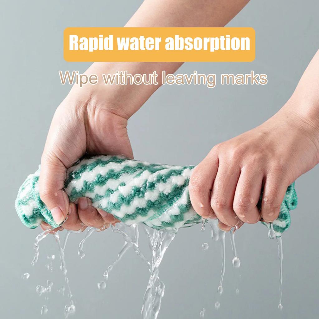 Kitchen 5Pcs Dish Cloths Soft Absorbent Dish Rag Reusable Dish Towels Household Washable Cleaning Cloth Housework Clean Towel