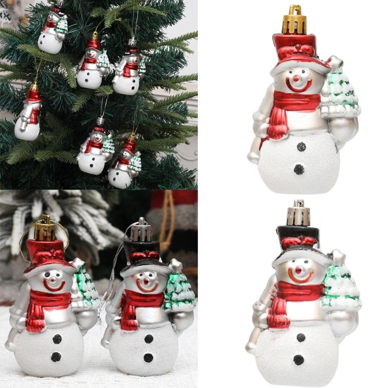 5Pack Christmas Decorations Snowman Pendant Hanging Ornament Festival Home Decors Tree Hangings Seasonal Holiday Props