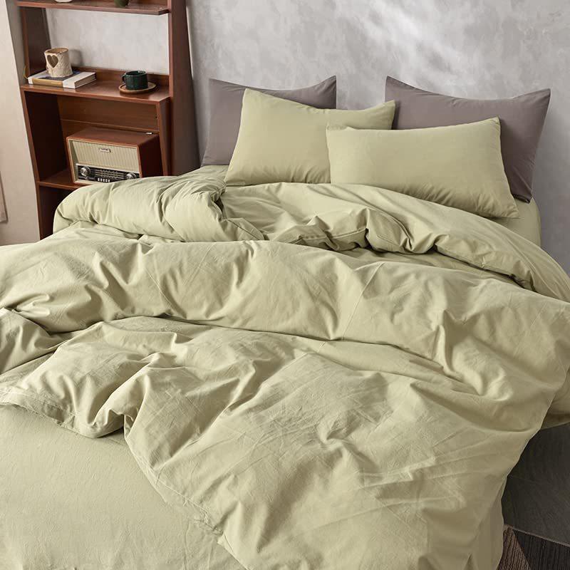 Bettwäsche dreiteilig mit einfarbigem Muster