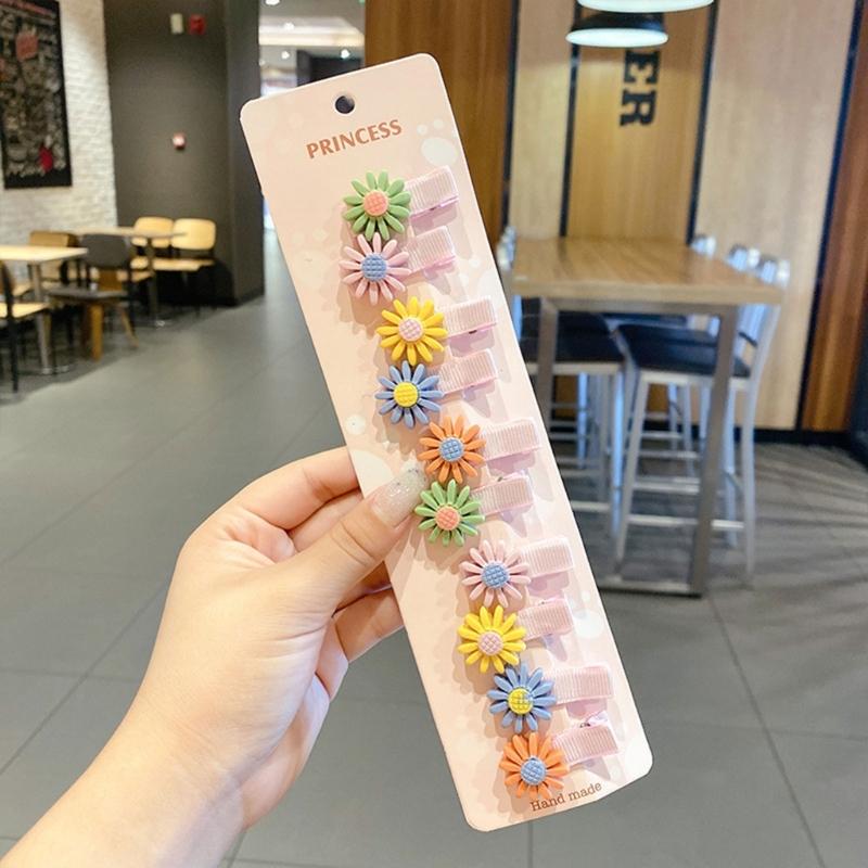 Hair Clips for Baby Girls 10PCS Non-Slip Candy Color Hairpins Cute Princess Hair Barrettes Set Toddler Sweet Headdress