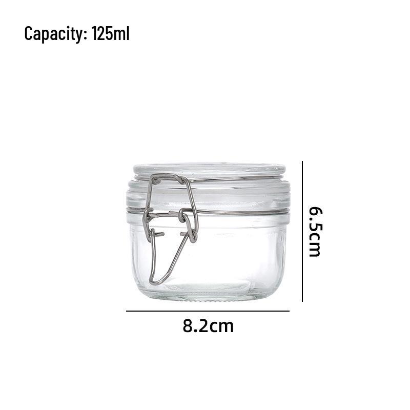 Small Capacity Snap Lid Glass Storage Jar for Dried Fruit & Tea