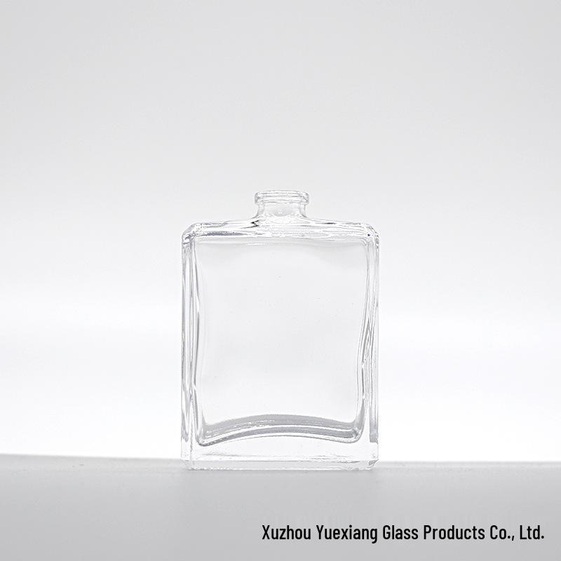 Transparent Glass Perfume Bottles - Square Spray and Screw Cap Design for Travel