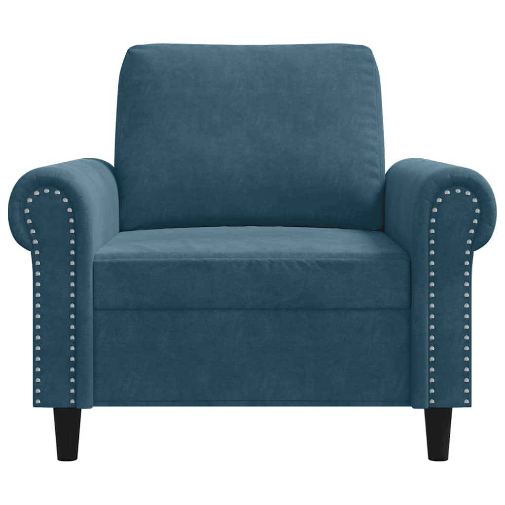 Armchair Blue 60 Cm Velvet
