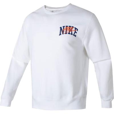 Nike Moletom Casual de Gola Redonda com Estampa de Alfabeto para Homens Tops Branco FV4446-100