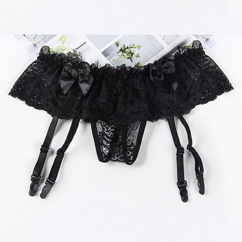 Women Sexy Lace Transparent Thigh-Highs Garters With Panties Adjustable Suspender Belt For Stockings Female Erotic Underwear