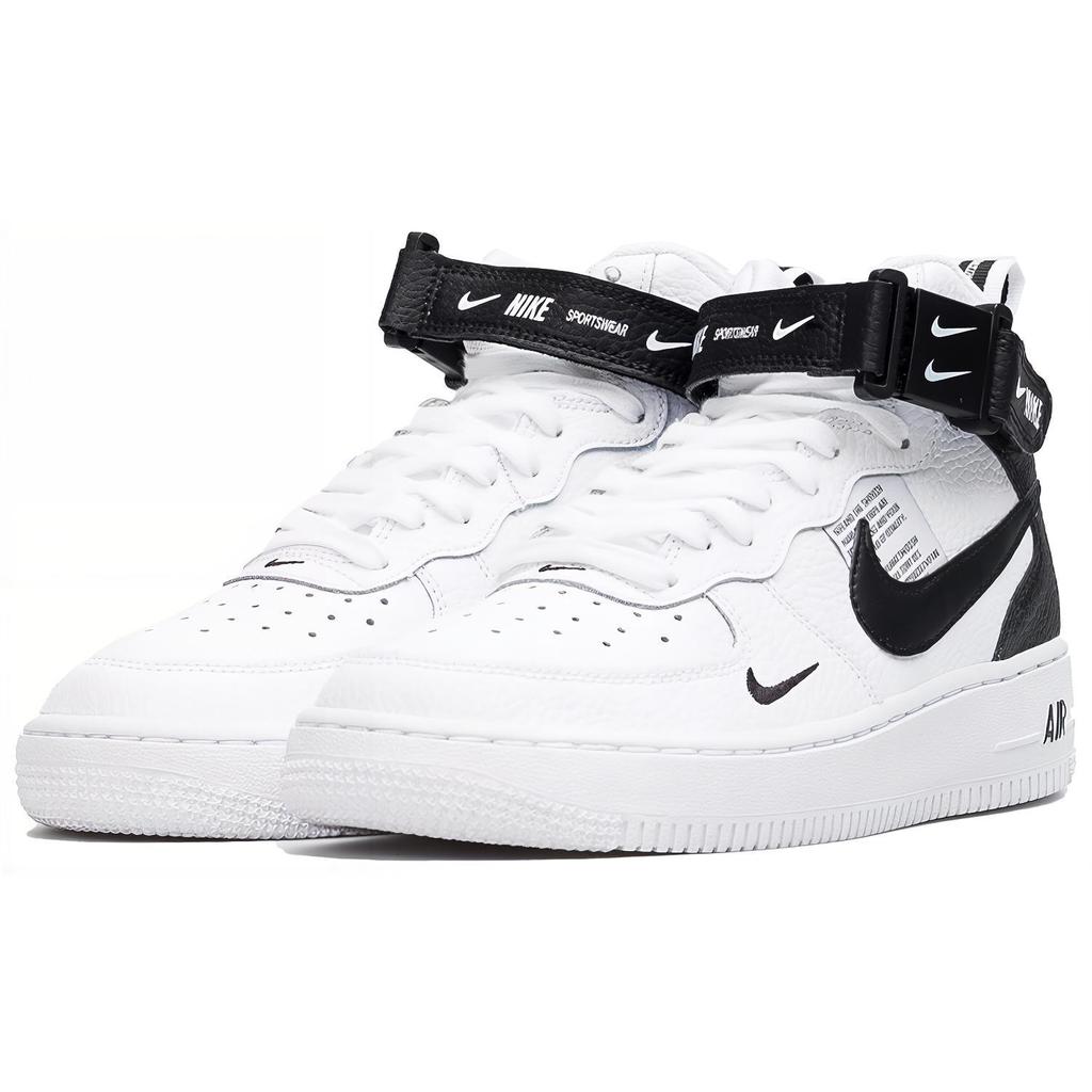 Nike Air Force 1 Mid Top Skateboard Shoes Black White Unisex AV3803-100