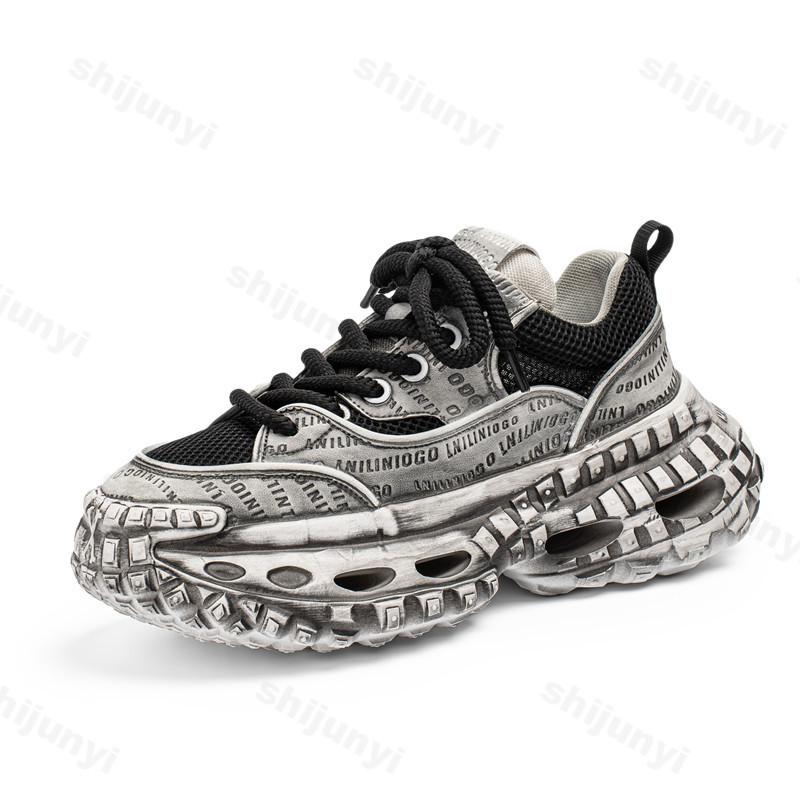 Fashion Men's Casual Sports Shoes 2025 Spring New Mesh Breathable Versatile Thick Sole Shoes Fashion Comfortable Low Top Chunky sneakers