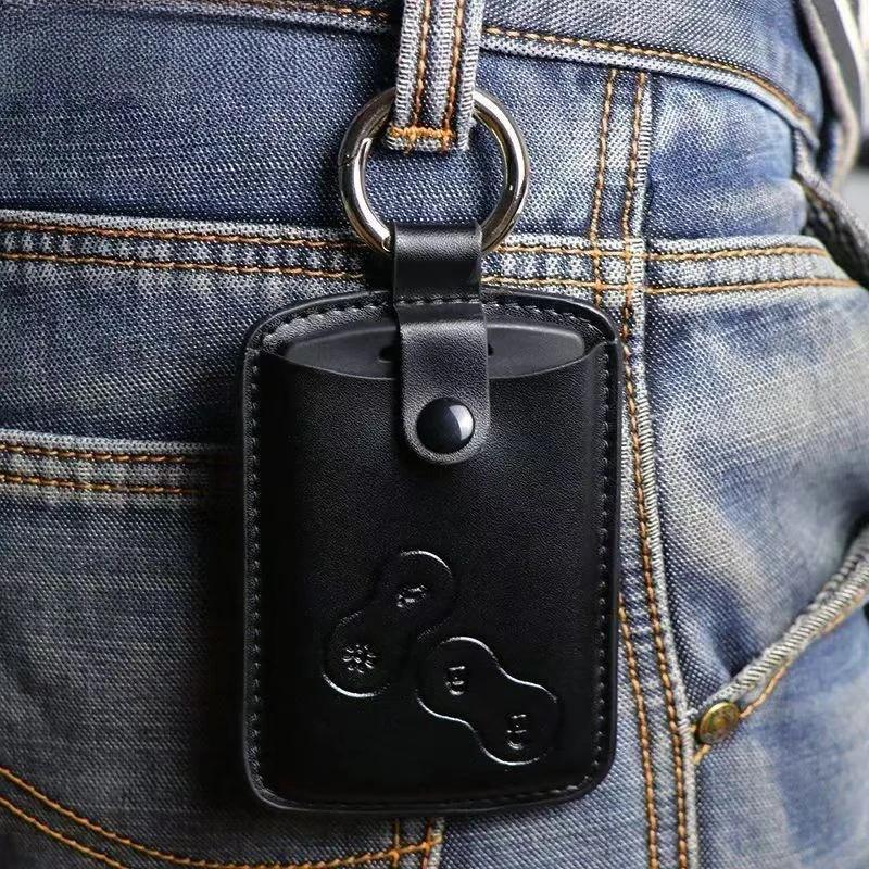 Men Fashion Black Leather Car Key Cover Case Wallet Holder Shell For Car Renault Scenic Keychain