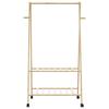 VidaXL Porte-vêtements et étagères et roulettes 96x45,5x155,5cm bambou, porte-manteau, porte-manteau avec étagère, 4008907