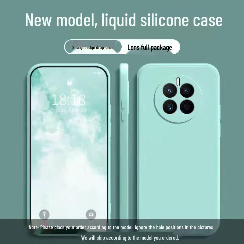 

Liquid Silicone Huawei Mate50 Case: Full Coverage, Drop Protection, Skin-Friendly, Solid Color, Simple Style Huawei Mate50 светло-зеленый