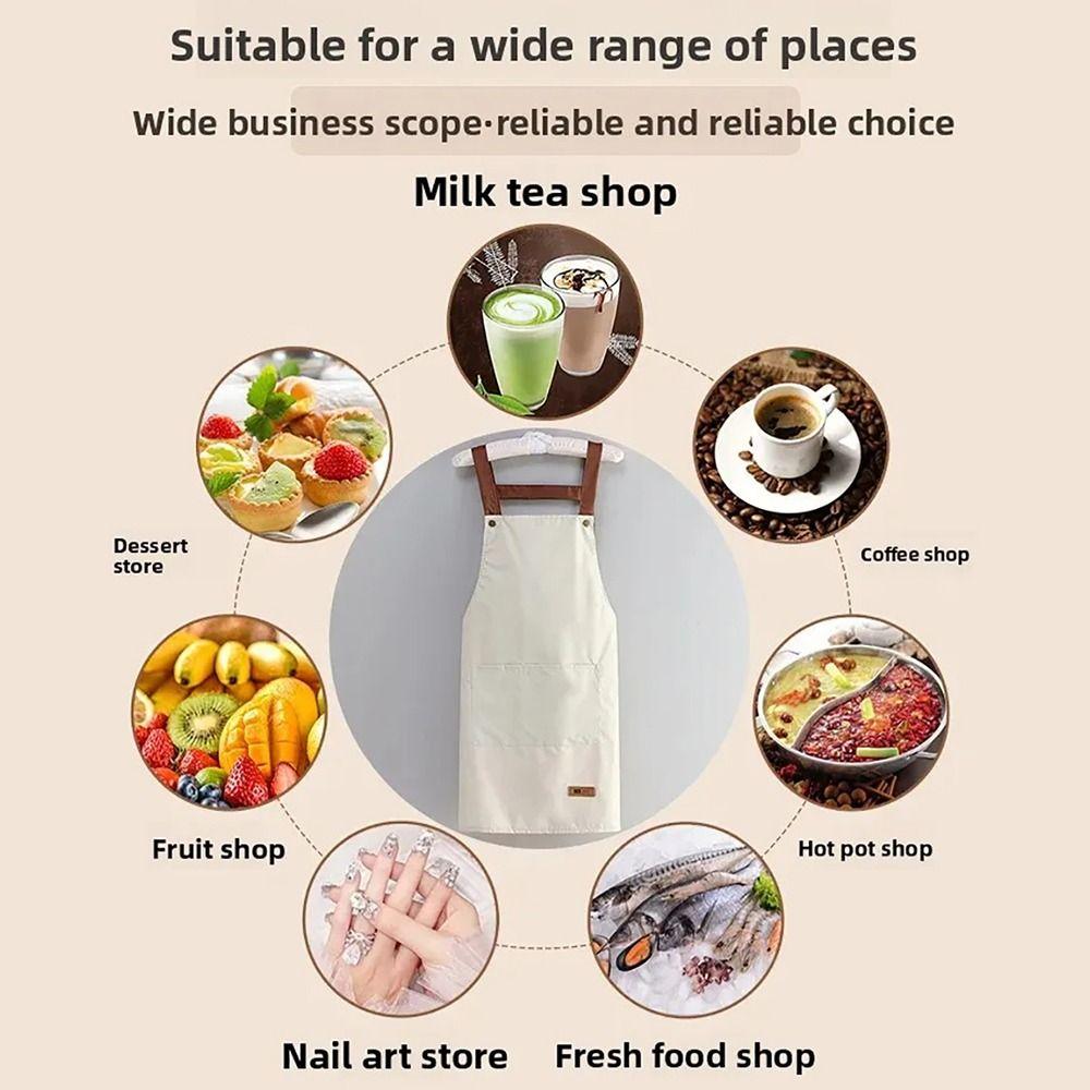 1Pcs with Pockets Kitchen Cooking Apron Waterproof Work Uniform  for Hotel Resturant Coffee Shop