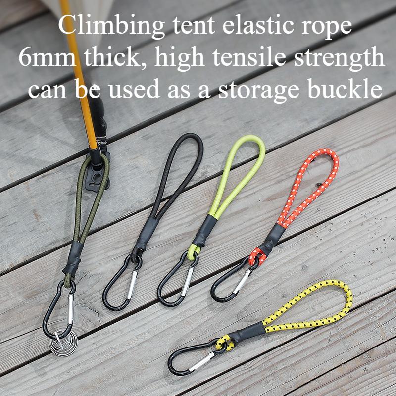 2pcs Outdoor Climbing Buckle Elastic Rope Elastic Rope Multi Functional Hook Strong Pulling Force Bold Camping Tent Accessories