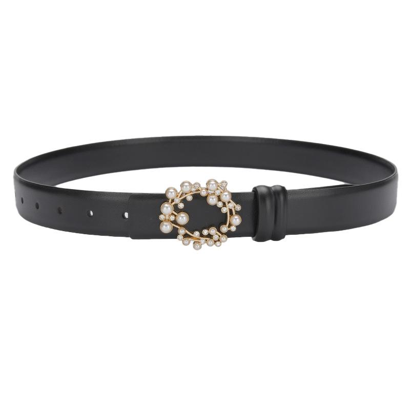 Genuine Leather Belt for Women, Fashionable Belt for Women, Summer Versatile Double-sided Decoration with Dress Waist Jeans