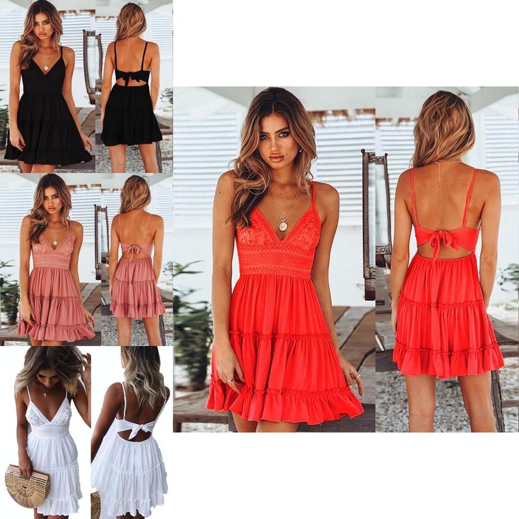 Akşam Kokteyli ve Plaj Partileri İçin Şık Kadın Yazlık Boho Kısa Mini Elbise