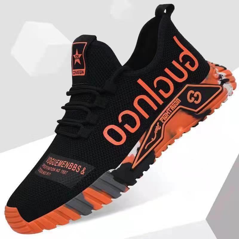 New Korean Version of Casual Sports Shoes Sports Fly-woven Running Shoes Comfortable and Non-slip Casual Men's Shoes Trendy Versatile Men's Shoes