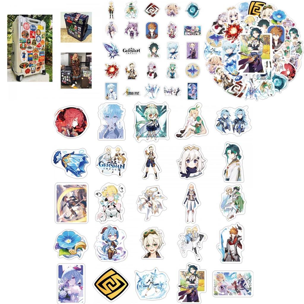 50pcs Genshin Impact Reusable Waterproof Stickers Perfect For Luggage Cases