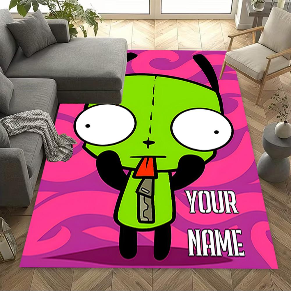 Alien Space Adventure Personalized Name Carpet Design for Entryway Playrooms Dormitory Dining Room Anti-slip Rug Decorate Offices Best for Christmas
