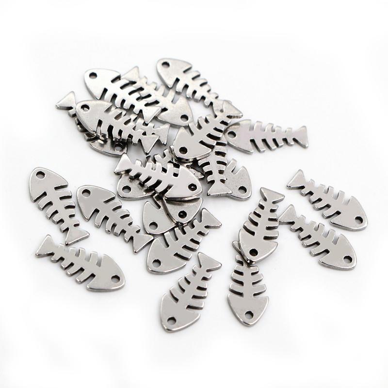 30pcs/lot No Fade 316 Stainless Steel Star Heart Fish Cat Charms Pendant for DIY Necklace Bracelet Craft Jewelry Making Findings
