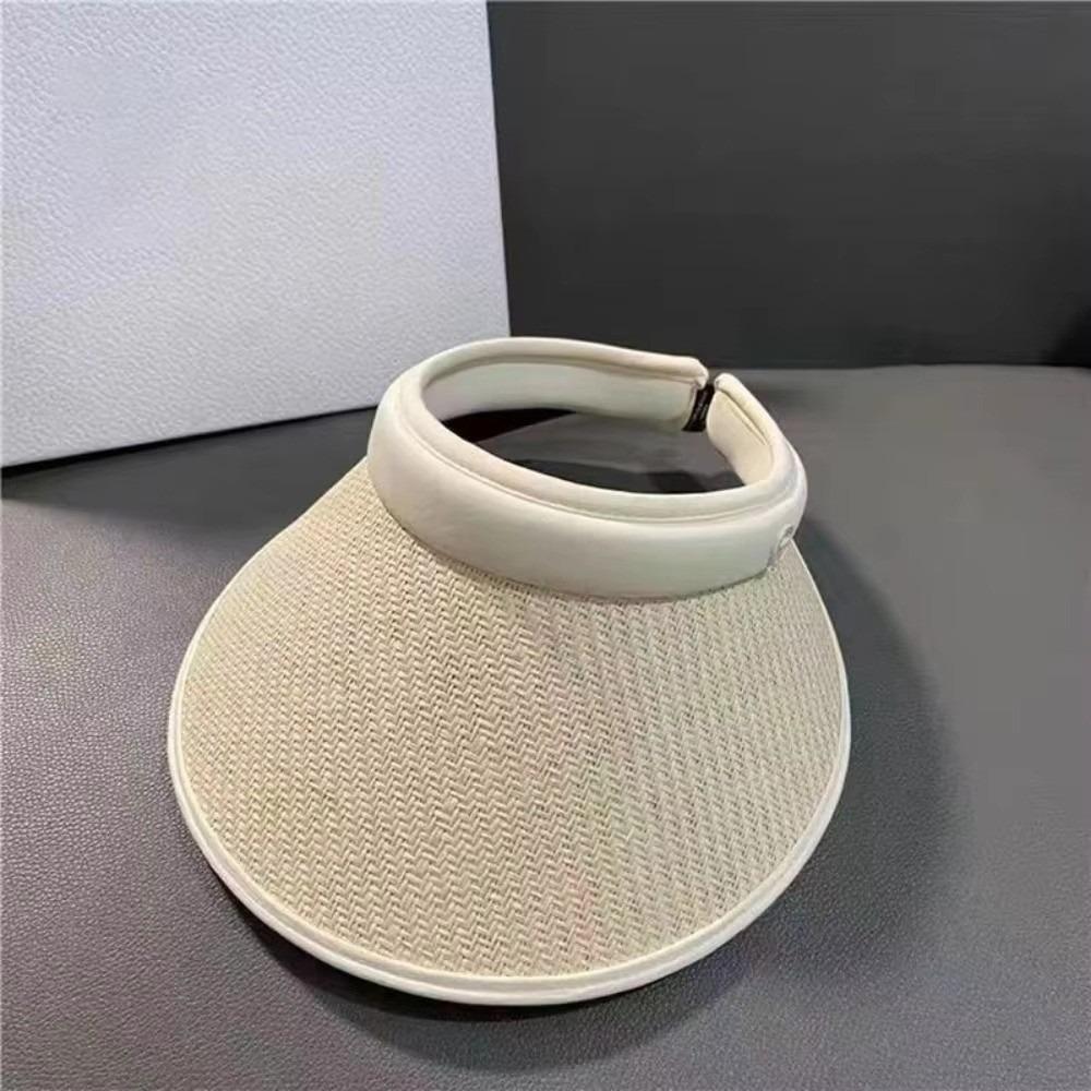 UV Protection Straw Sun Hat Sun Protection Straw Hat Fashionable Ponytail Hat Summer Season бежевый
