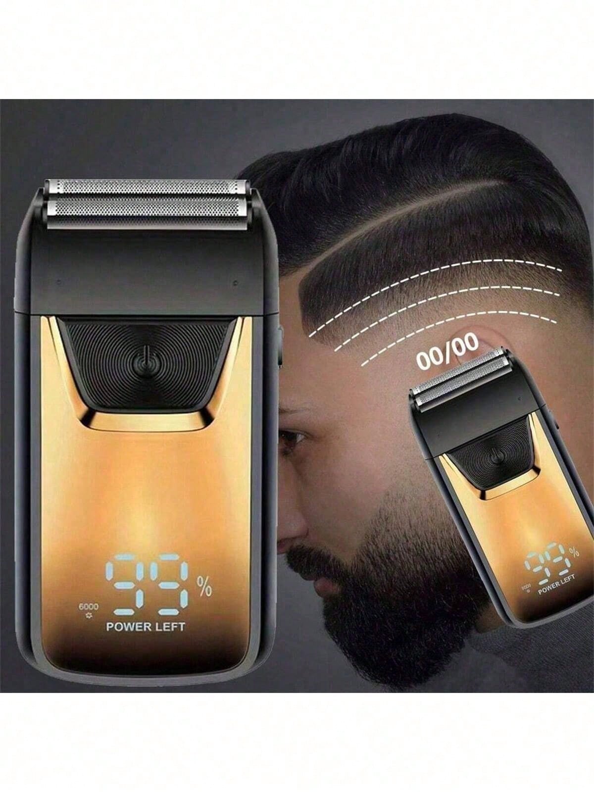 2026 Hair Shaver Double Blades Shaver Electric Shaver Razor For Men Close Bald Head Barber Shaver Trimmer,Rechargeable золотой