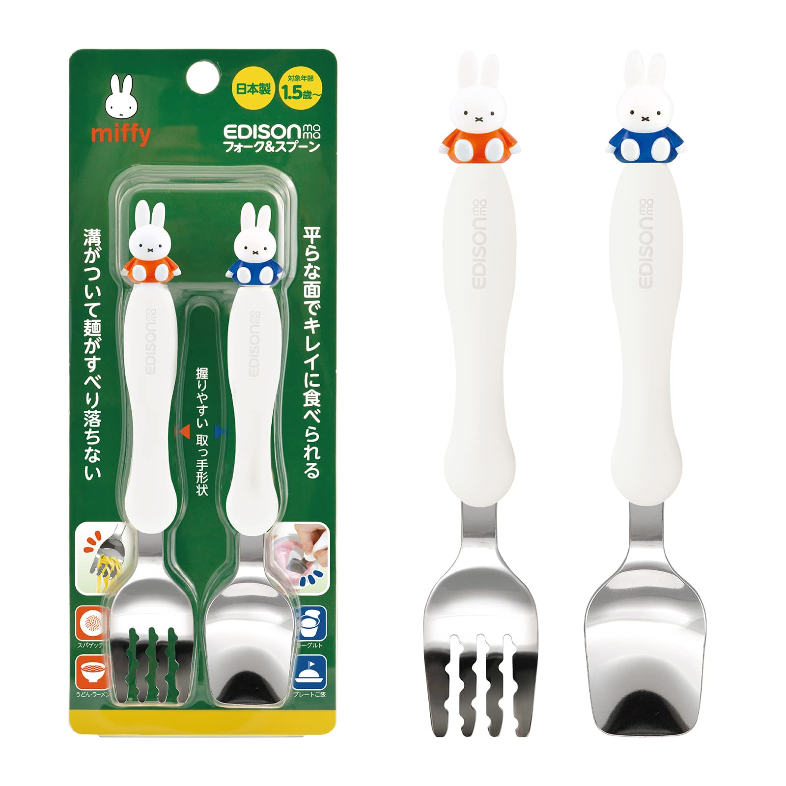 

EDISON mama Вилка Ложка 14 см Miffy Нержавеющая сталь и 1,5 ~ /