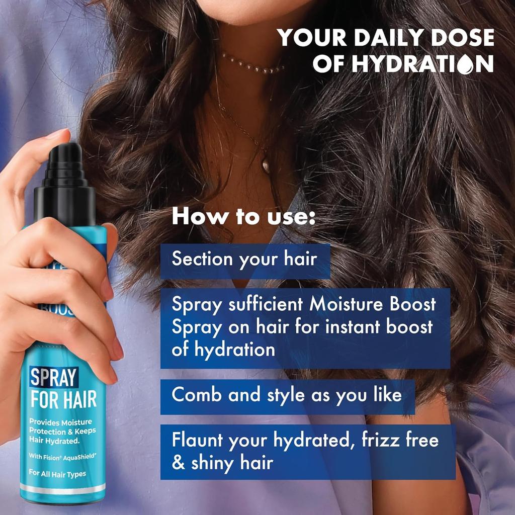 Streax Moisture Boost Spray Hair Serum 50 Ml Pack of 1 Hydrating Frizz Free Smooth Silky Hair Styling for Women Men