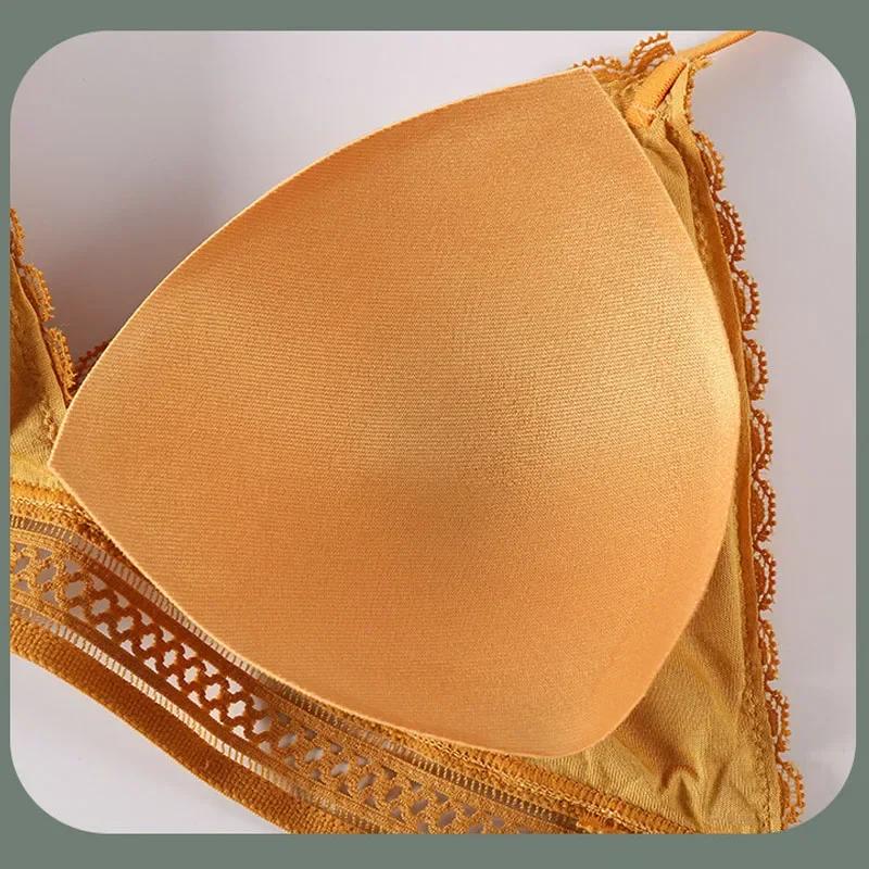 Sexy Floral Lace Bra Top for Women Push Up Female Lingerie Breathable Bralette Removable Pad Thin Fashion New Wireless Bras