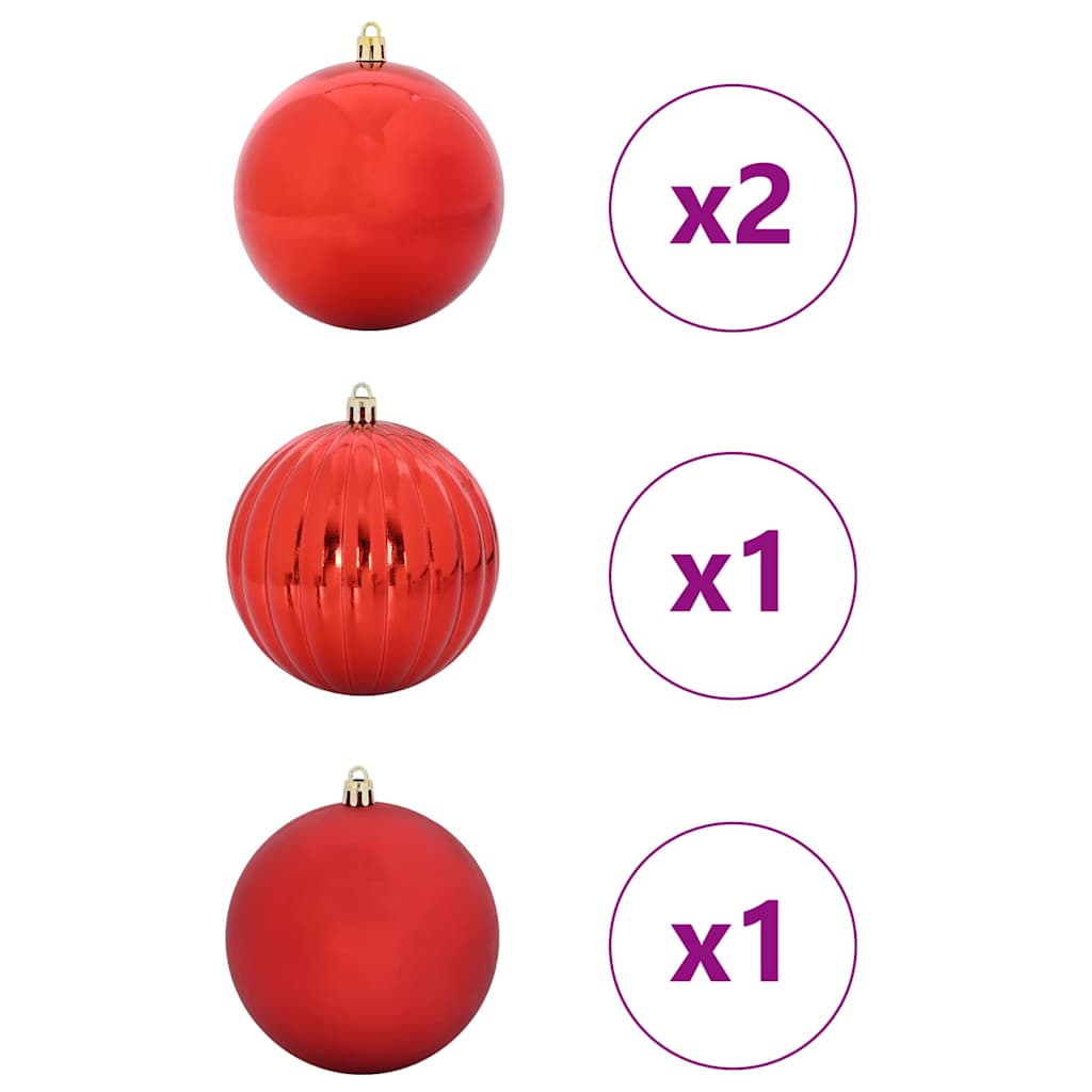 XXL Christmas Ornament Set 4 pcs Red Plastic