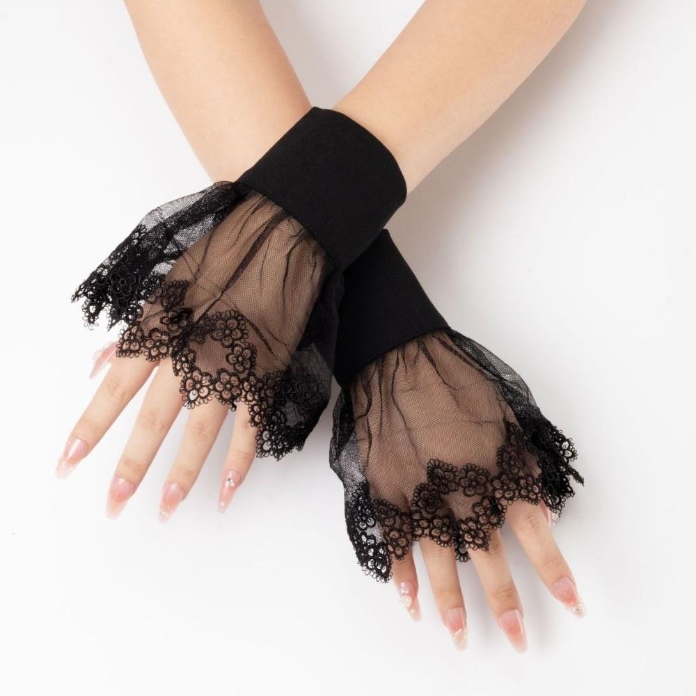 Elegant Lace False Cuffs Pleated Flare Bridal Accessories Detachable Fake Sleeves Sweater Cuff
