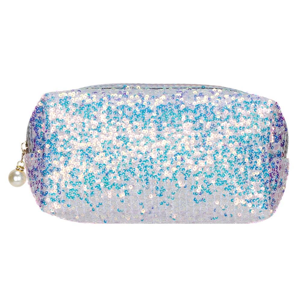 

Модная ленивая косметичка на молнии, дамские сумочки, блестящая косметичка большой вместимости, сумка для ручек с пайетками в виде русалки, косметичка для хранения косметики белый