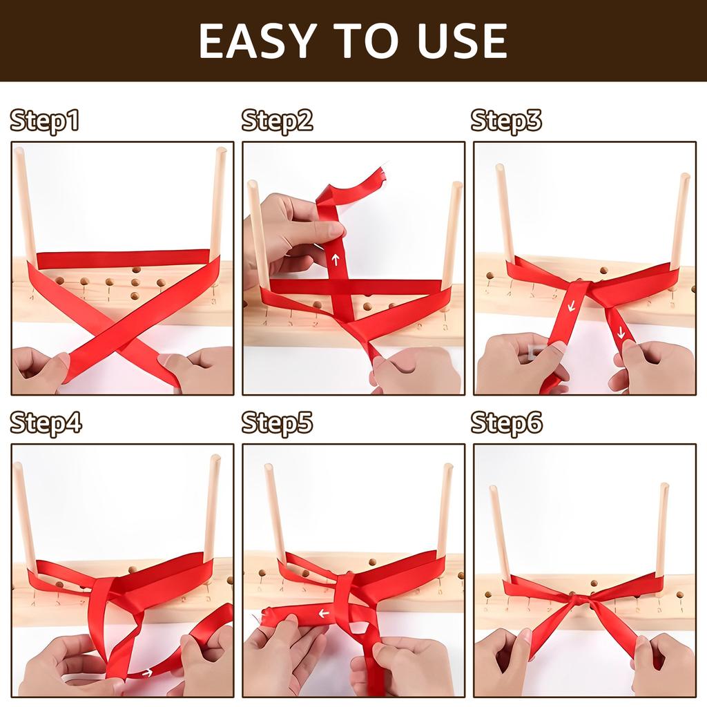 Wholesale Bow Maker Wooden Bow Making Tool Adjustable Wood Ribbon Bow Maker Portable Bow Tie Machine Lightweight Bow Maker Tool