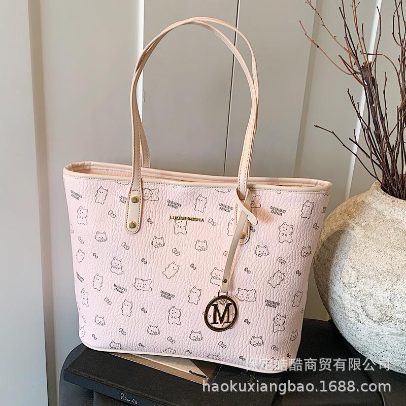 Geantă retro pentru femei, capacitate mare, 2025 nouă toamnă și iarnă, geantă de umăr versatilă, simplă și casual, geantă tote populară anul acesta