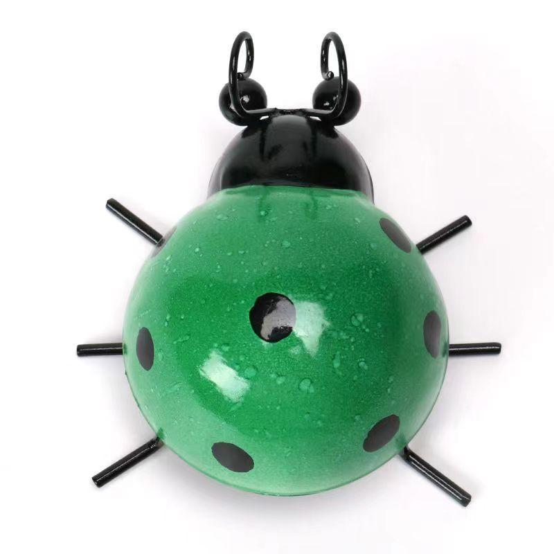 Garden Decoration Statue Cute Metal Ladybugs Outdoor Wall Sculpture Kindergarten Decoration with Small Insects Home Decor
