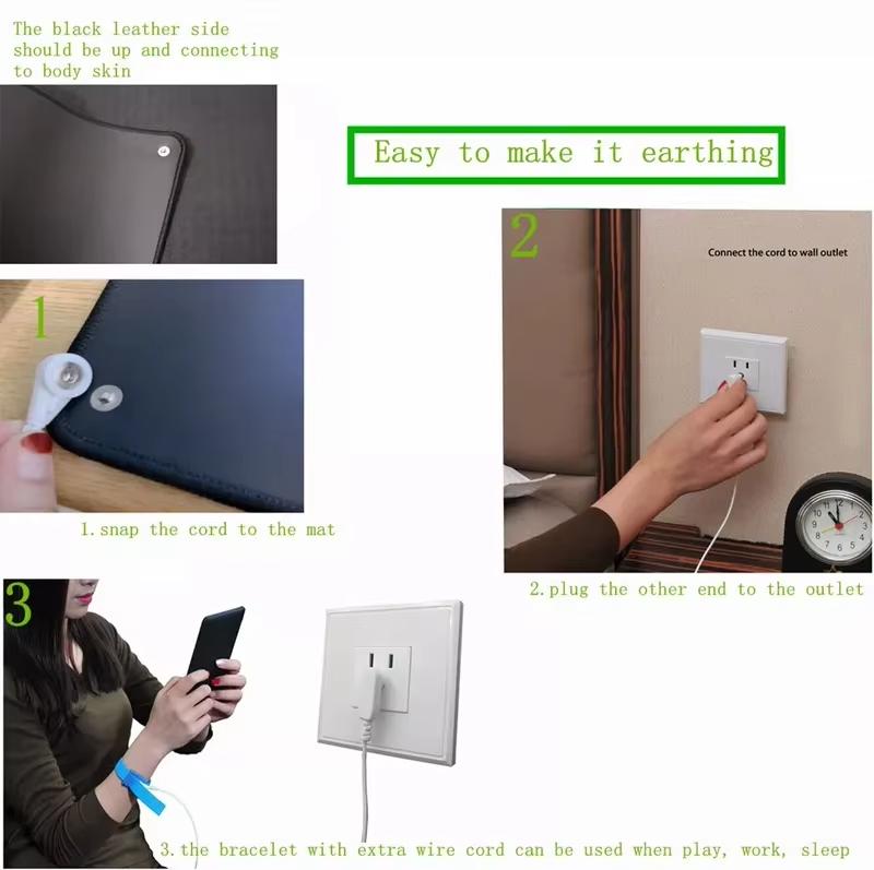 Earthing Universal Mat Kit 68x25cm/30x100cm Earth Desk Mat Grounding Mats Conductive Kit EMF Protection Accessories