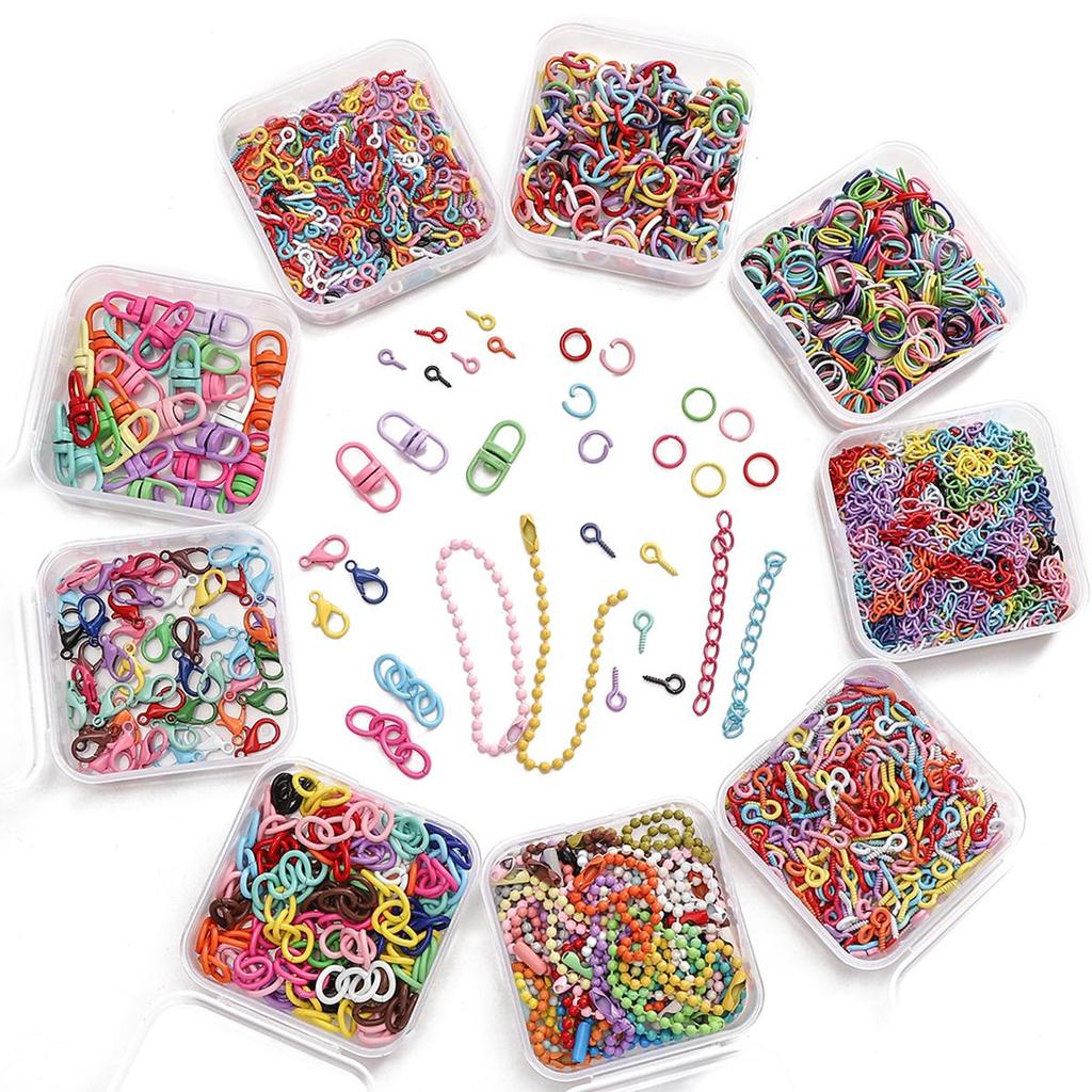 10-300Pcs Boxed Keychain Series Jump Ring Accessories for DIY Jewelry Craft Making Findings