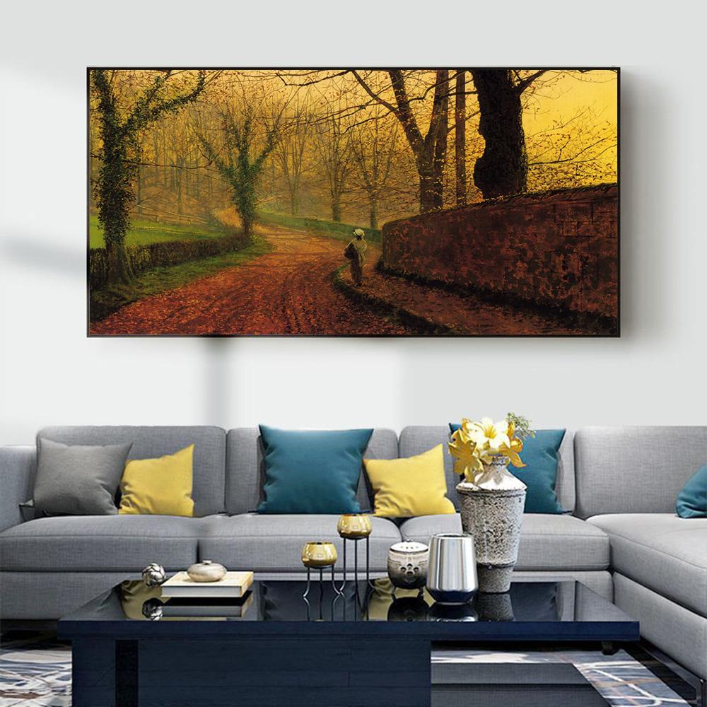 

Пейзаж маслом идиллический стиль Абстрактная картина на холсте подарочная картина гостиная коридор украшение дома фреска без рамки 20*40cm