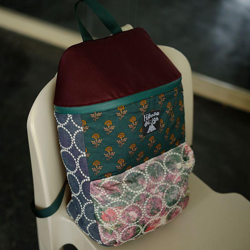 

Housedesign Salute 2025 Amoi Casual Embroidered Backpack Large Capacity Contrast Color Commuter Computer Bag Women Circles