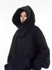 "Unisex High-Collar Hooded Sweatshirt - American Trendy Niche Design, Loose Fit for Men and Women"