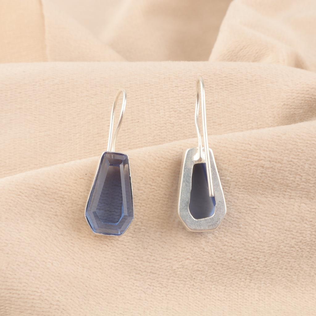 Tanzanite Gemstone 925 Sterling Silver Jewelry Handmade Women Earrings1.26" Gift EE-138-6