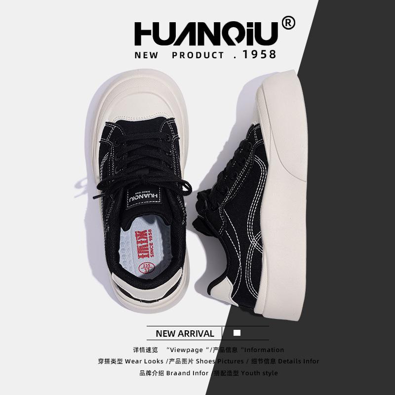 Globale vår tykksålede sko dame ZHQ68212 nye allsidige populære nisje damesko retro store hodeskosko dame