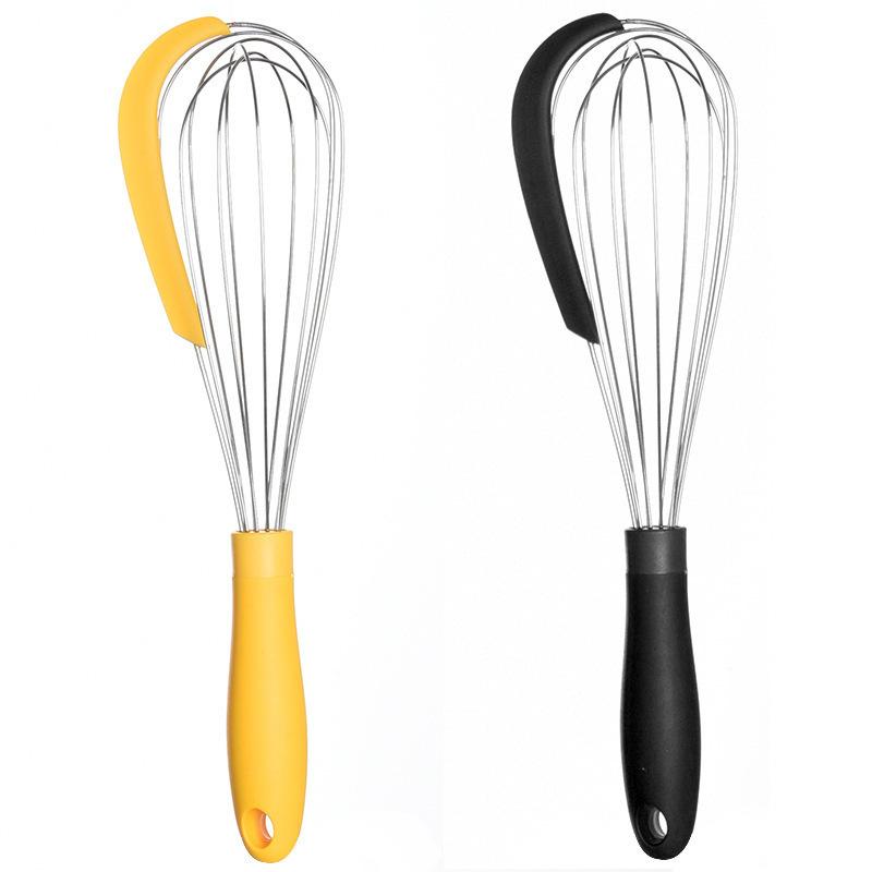 304 stainless steel new egg beater, household with silicone handle cream scraper mixer, baking tool