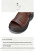 Women's Genuine Leather Platform Flip-Flops with Thick Soles for Summer 2025 